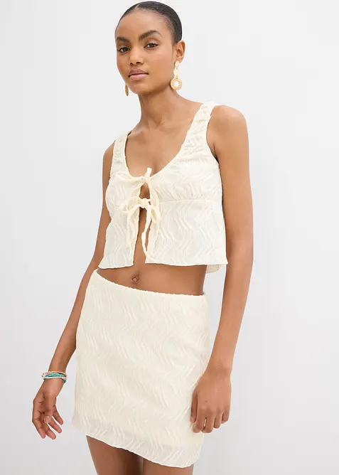 Top textur&eacute; &agrave; nouettes, bonprix