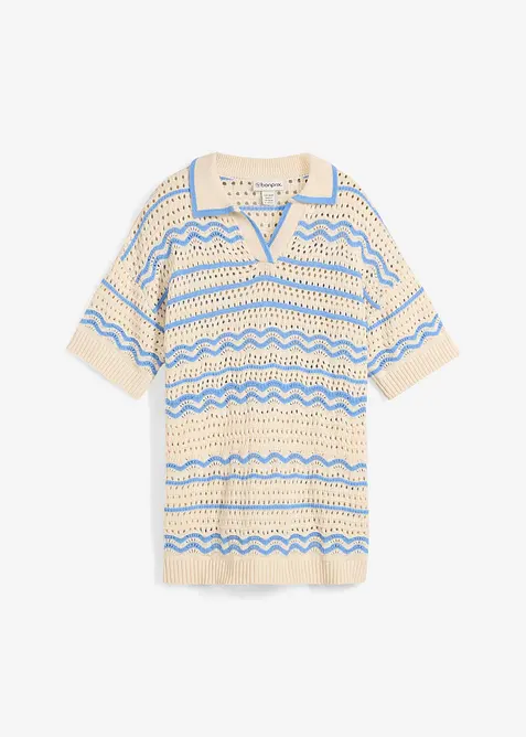 T-shirt oversize en maille légère coton et lin, bonprix