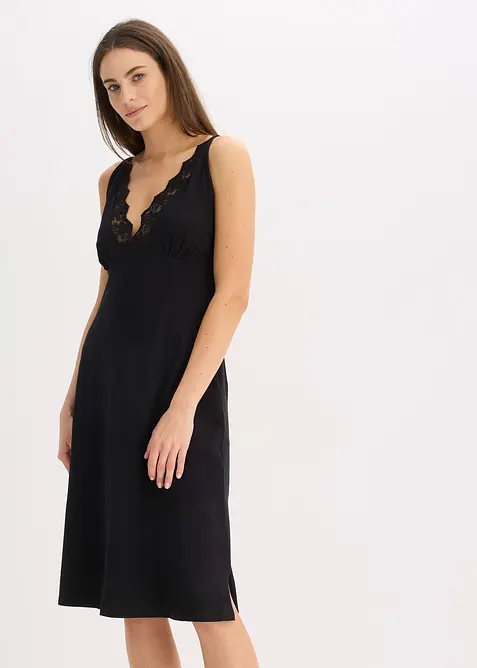 Nuisette &agrave; bretelles fines avec d&eacute;collet&eacute; orn&eacute; de dentelle, bonprix