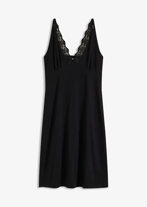 Nuisette &agrave; bretelles fines avec d&eacute;collet&eacute; orn&eacute; de dentelle, bonprix