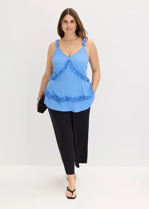 Spaghettiträger-Top mit Rüschen, bonprix