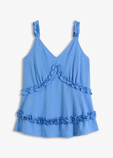 Top volanté à fines bretelles, bonprix