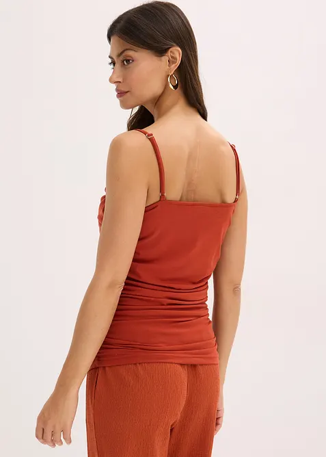 Top froncé à fines bretelles, bonprix