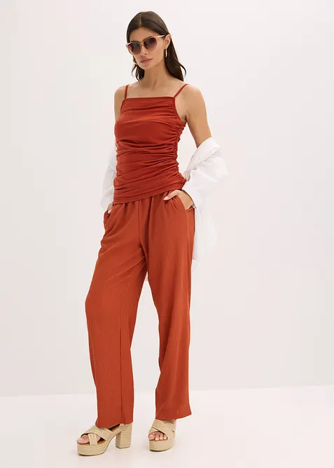 Top froncé à fines bretelles, bonprix