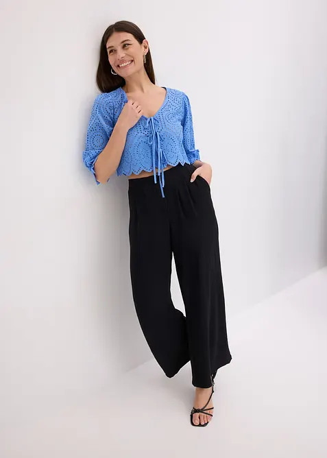 Blouse en broderie anglaise à manches bouffantes, bonprix