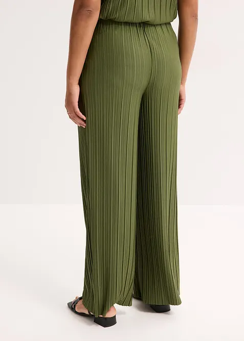 Pantalon en jersey pliss&eacute;, bonprix