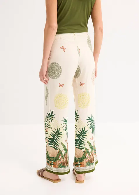 Weite Hose aus Viskose mit Bordürenprint, bonprix