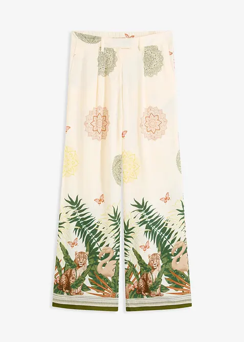Weite Hose aus Viskose mit Bordürenprint, bonprix