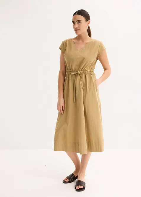 Baumwoll-Popeline Kleid mit variablem Zugband, bonprix