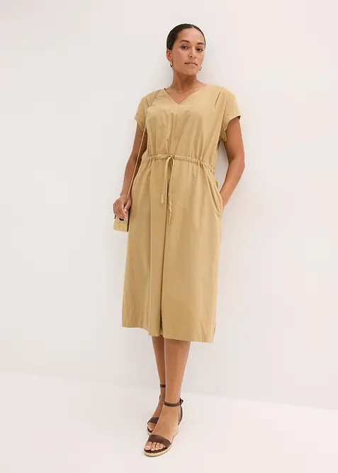 Baumwoll-Popeline Kleid mit variablem Zugband, bonprix