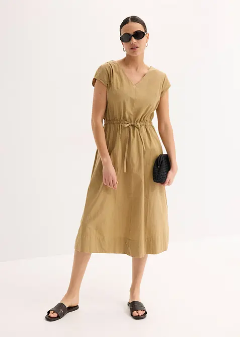 Baumwoll-Popeline Kleid mit variablem Zugband, bonprix