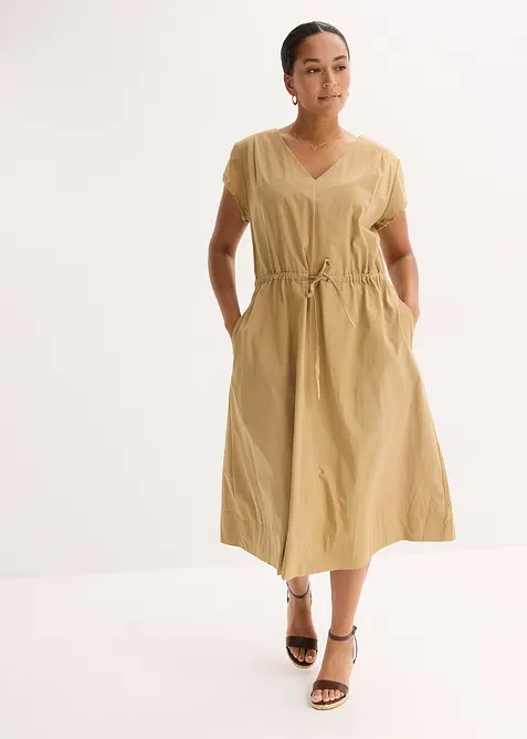Baumwoll-Popeline Kleid mit variablem Zugband, bonprix