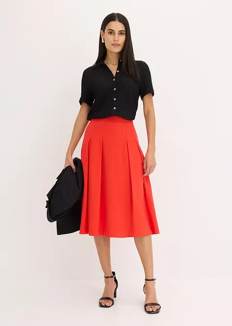 Faltenrock aus softem Viskosemix, bonprix