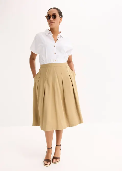 Faltenrock aus softem Viskosemix, bonprix
