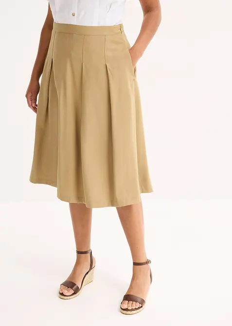 Faltenrock aus softem Viskosemix, bonprix