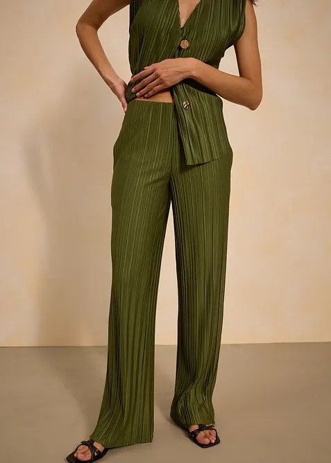 Jersey-Hose mit Plissee, bonprix