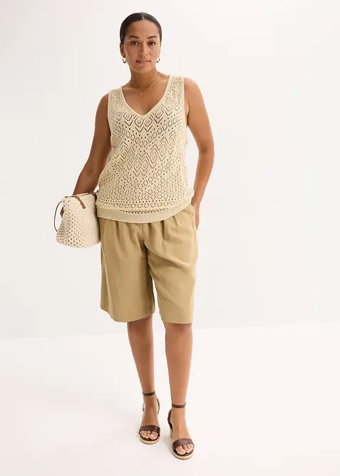 Ajour Stricktop mit Baumwollanteil, bonprix