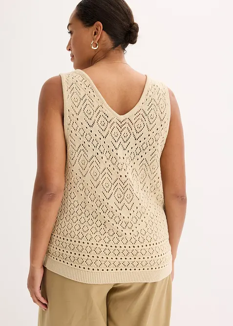 Ajour Stricktop mit Baumwollanteil, bonprix