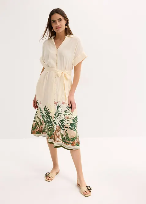 Robe-chemise avec base imprimée, bonprix