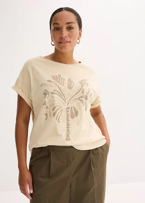 Shirt aus Baumwolle mit Nietenapplikation, bonprix