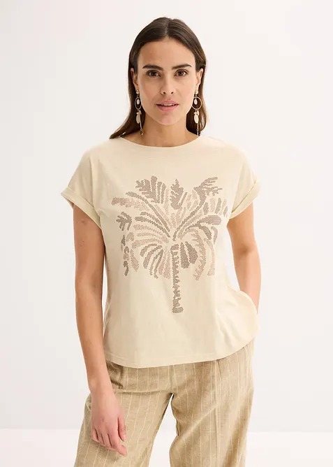 Shirt aus Baumwolle mit Nietenapplikation, bonprix