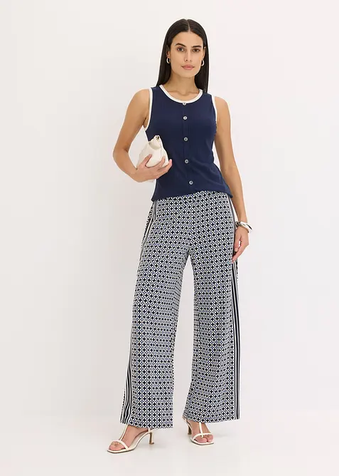 D&eacute;bardeur en jersey &agrave; bordure contrastante, bonprix