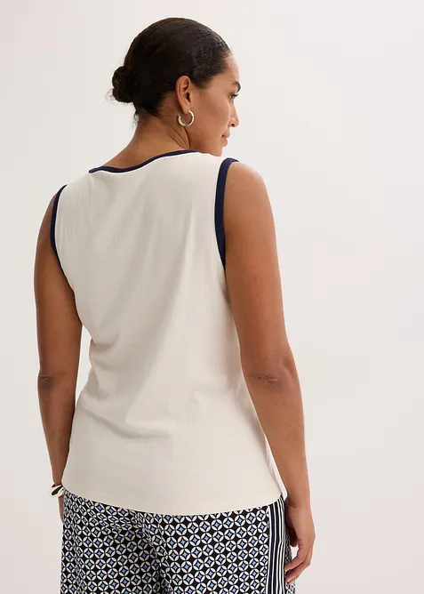 Débardeur en jersey à bordure contrastante, bonprix