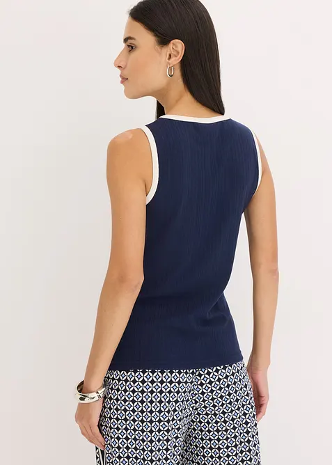 D&eacute;bardeur en jersey &agrave; bordure contrastante, bonprix