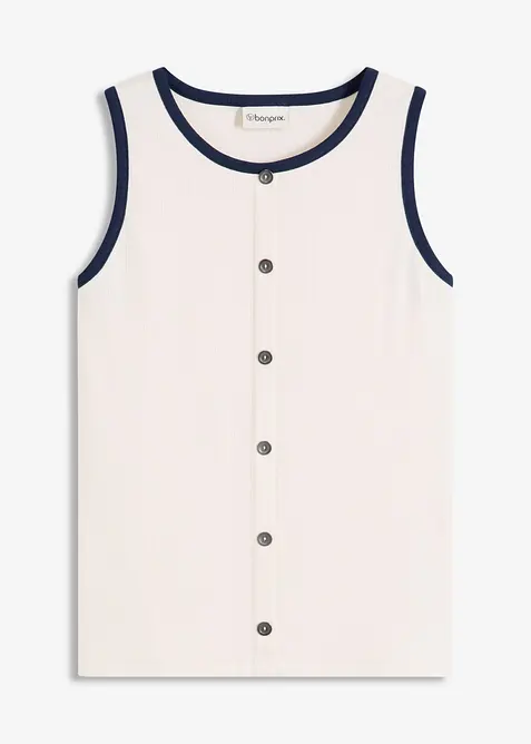Débardeur en jersey à bordure contrastante, bonprix
