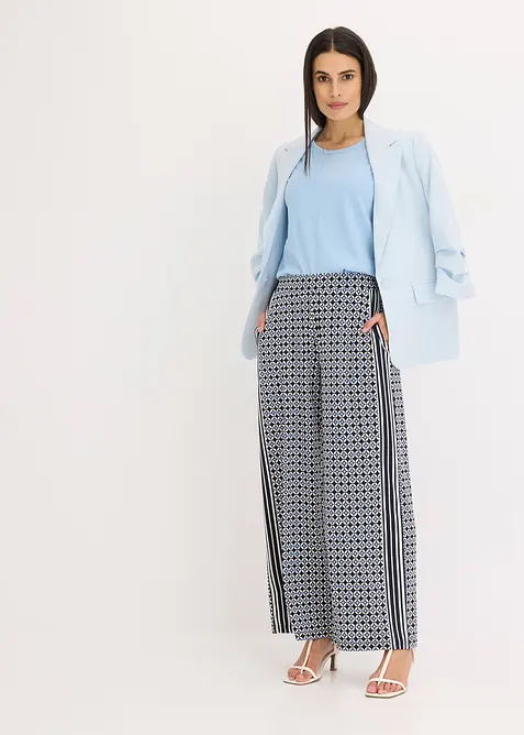 Pantalon en jersey au motif minimaliste, bonprix