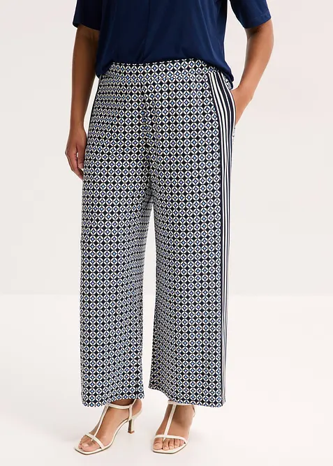Pantalon en jersey au motif minimaliste, bonprix