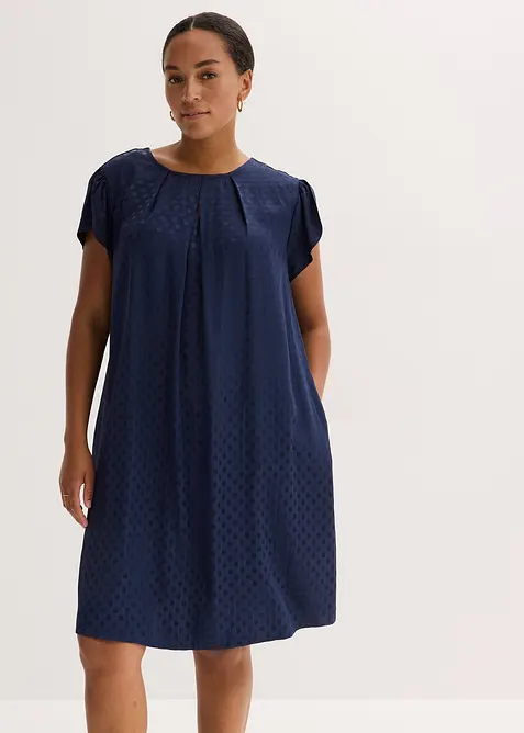 Jaquard-Kleid mit eingelegten falten, bonprix
