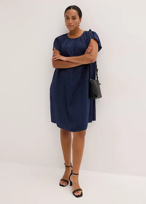 Jaquard-Kleid mit eingelegten falten, bonprix