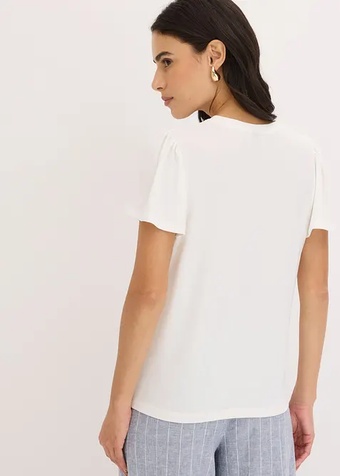 T-shirt en viscose à col boutonné, bonprix