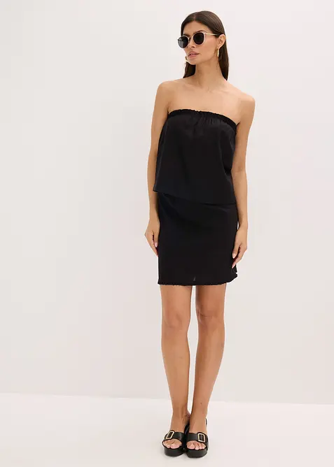 Blusentop mit Leinenanteil, bonprix