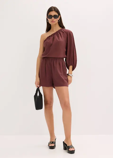 Blouse asymétrique en lin mélangé, bonprix