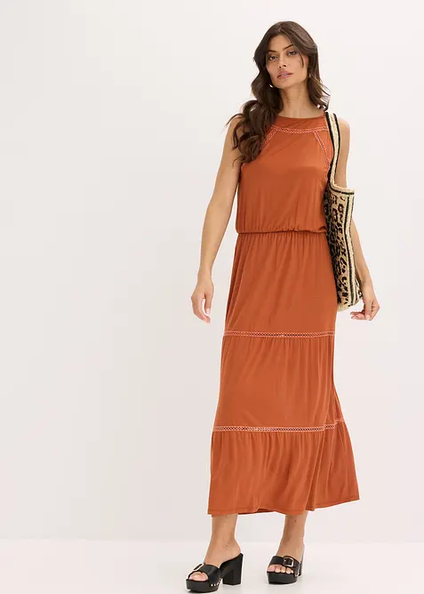 Maxikleid mit Crochet-Eins&auml;tzen, bonprix