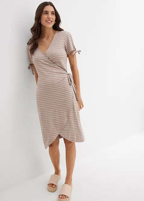 Robe portefeuille en mélange viscose-élasthanne fluide, bonprix