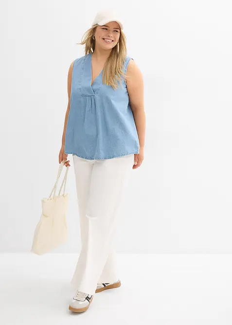 Blouse sans manches en jean, bonprix