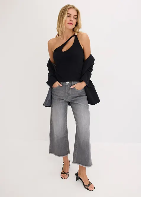 Top asymétrique avec bijou, bonprix