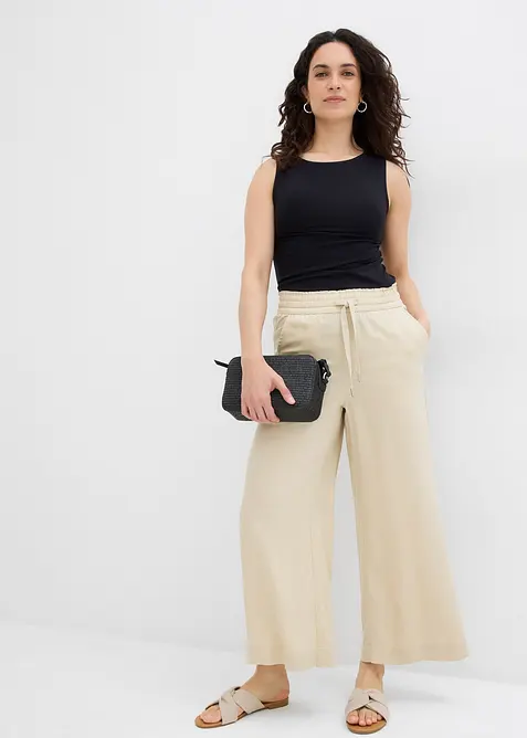 Pantalon 7/8 en Lyocell à taille élastiquée, bonprix