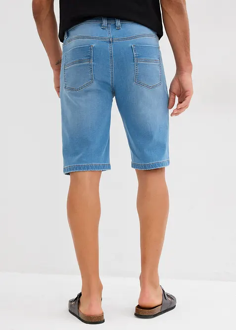 Lot de 2 bermudas en molleton effet jean, slim, bonprix