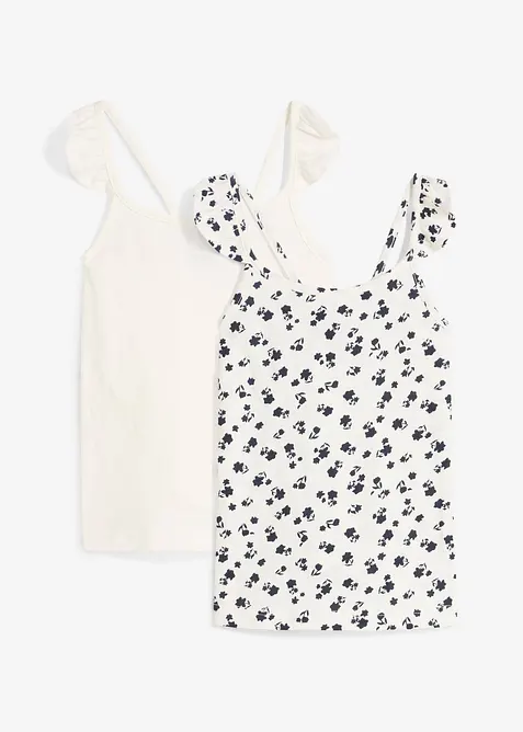 Lot de 2 tops 100% coton, bonprix