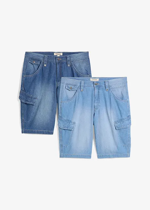 Lot de 2 bermudas loose en denim léger 100% coton, bonprix