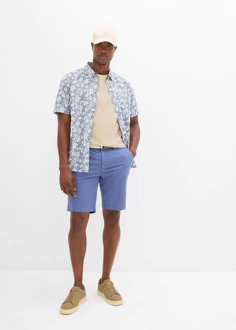 Stretch-Bermuda mit G&uuml;rtel, Regular Fit, bonprix