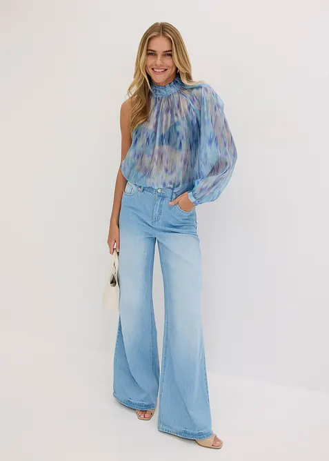 Blouse une épaule en crêpe, bonprix