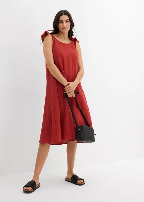Trägerkleid aus weichem Musselin, bonprix