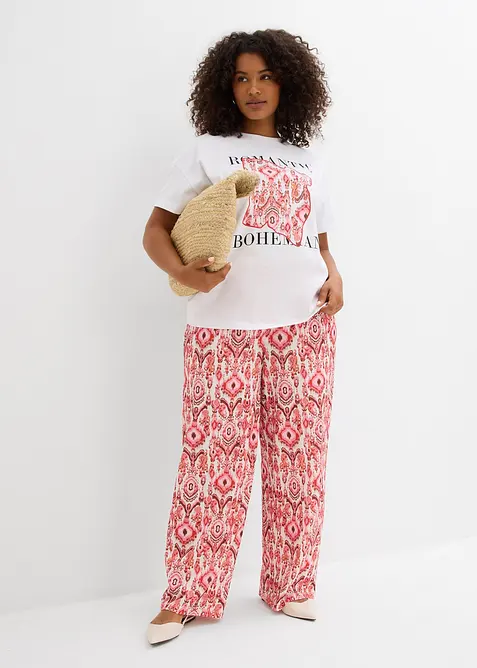 Schlupfhose aus strukturiertem Cr&ecirc;pe, bonprix