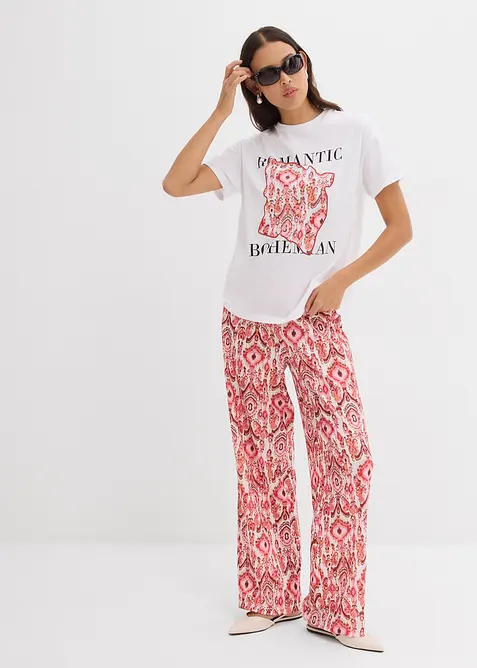 Schlupfhose aus strukturiertem Crêpe, bonprix