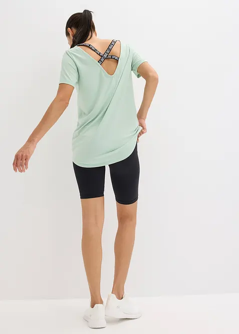 T-shirt long de sport avec décolleté dos, bonprix